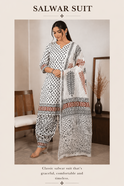 Bagh Print Modal Fabric Suit Dress Material